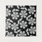 Zwarte en witte doodbloem patternblack, abstrac wandkleed (Voorkant)