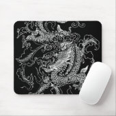 Zwarte en witte draak muismat (Met muis)