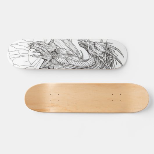 zwarte en witte draak persoonlijk skateboard (Horizontaal)