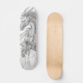 zwarte en witte draak persoonlijk skateboard (Voorkant)