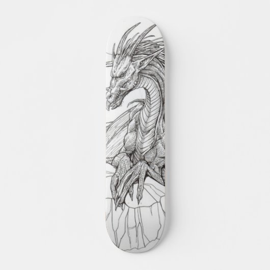 zwarte en witte draak persoonlijk skateboard (Voorkant)