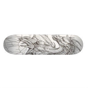 zwarte en witte draak persoonlijk skateboard