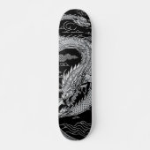 Zwarte en witte draak persoonlijk skateboard (Voorkant)
