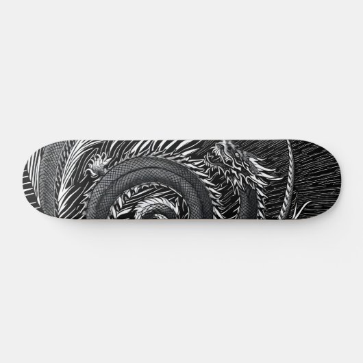 Zwarte en witte draak persoonlijk skateboard (Horizontaal)