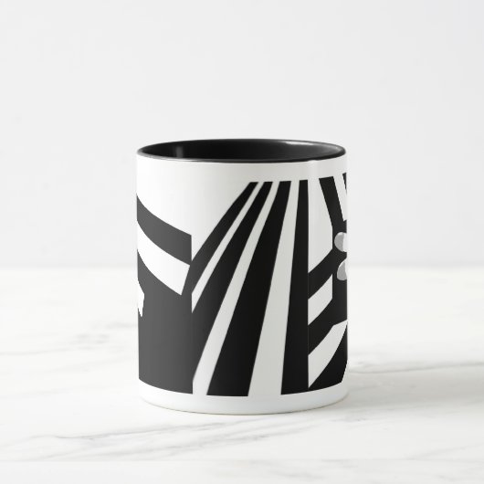 Zwarte en witte dragonfly mok (Midden)