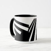 Zwarte en witte dragonfly mok (Voorkant links)