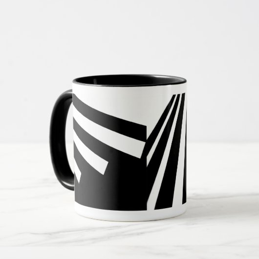 Zwarte en witte dragonfly mok (Voorkant links)