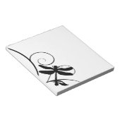 Zwarte en witte dragonfly notitieblok (Schuin)