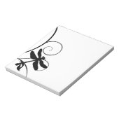 Zwarte en witte dragonfly notitieblok (Linkerzijde)