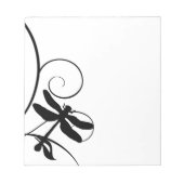 Zwarte en witte dragonfly notitieblok (Voorkant)