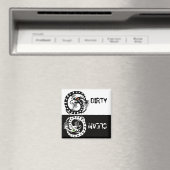 ZWARTE EN WITTE DRAGONS DIRTY CLEAN MAGNEET (Insitu (Vaatwasser))