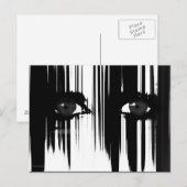 Zwarte en witte dramatische ogen briefkaart (Voorkant / Achterkant)