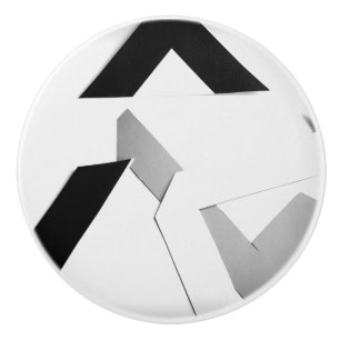 ZWARTE EN WITTE DRAWER KNOB KERAMISCHE KNOP