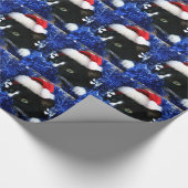 Zwarte en witte driekleppige kat met pet cadeaupapier (Hoek)