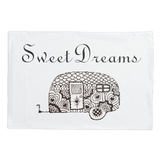 Zwarte en witte dromen kussensloop (Achterkant)