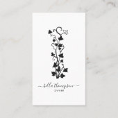 Zwarte en witte druivenstokken visitekaartje (Achterkant)