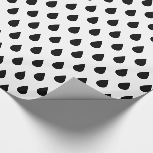 Zwarte en witte druppels cadeaupapier (Hoek)