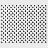 Zwarte en witte druppels cadeaupapier (Vlak)