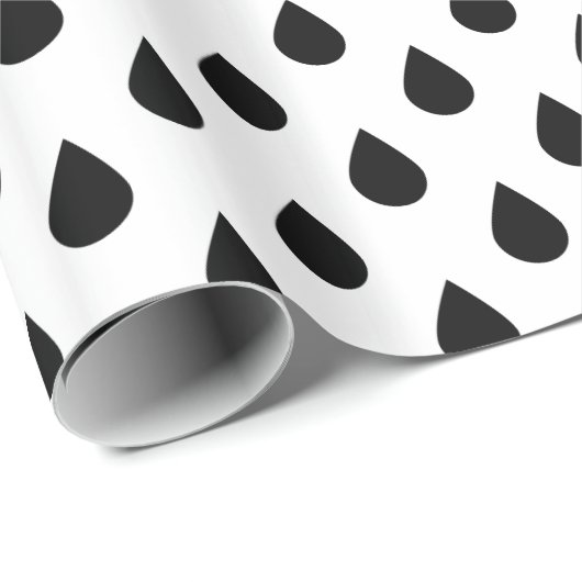 Zwarte en witte druppels cadeaupapier (Rol Hoek)