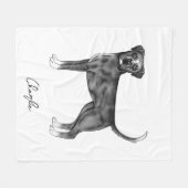 Zwarte en Witte Duitse Boxer Hond & Aangepaste Naa Fleece Deken (Voorkant (Horizontaal))