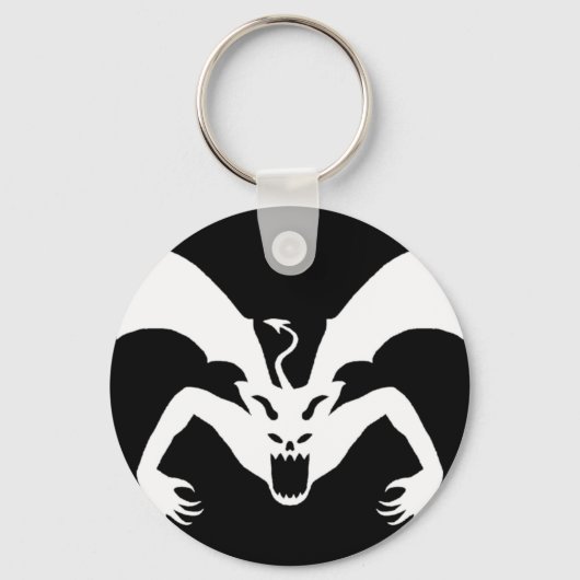 Zwarte en witte duivel sleutelhanger (Voorkant)