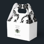 Zwarte en witte dunningswedstrijd Welkomstbox Bedankdoosjes<br><div class="desc">Damask Wedding Favor Box. Zwart en wit.</div>