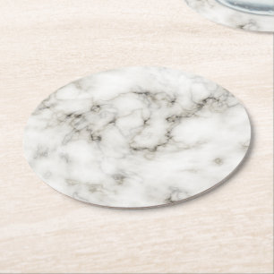 zwarte en witte Ebony Ivory marmer afwerking Ronde Kartonnen Onderzetter