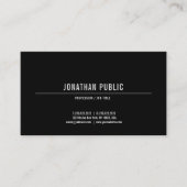 Zwarte en witte, eenvoudige elegante Sjabloon Visitekaartje (Voorkant)