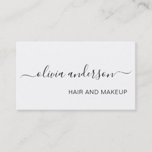 Zwarte en witte eenvoudige haarkloon Makeup Salon Visitekaartje