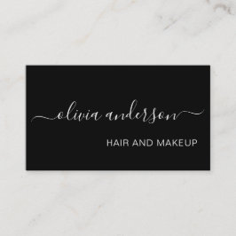 Zwarte en witte eenvoudige haarkloon Makeup Salon Visitekaartje