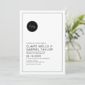 Zwarte en witte, eenvoudige, moderne huwelijksuitn kaart (Staand voorkant)