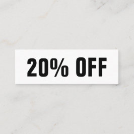 Zwarte en witte, eenvoudige moderne kortingskaart mini visitekaartje