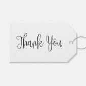 Zwarte en witte eenvoudige script bruiloft bedankt cadeaulabel (Voorkant (Horizontaal))