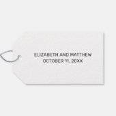 Zwarte en witte eenvoudige script bruiloft bedankt cadeaulabel (Achterkant Horizontaal)