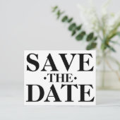 Zwarte en witte eenvoudige typografie Sparen de Da Briefkaart (Staand voorkant)