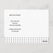 Zwarte en witte eenvoudige typografie Sparen de Da Briefkaart (Achterkant)