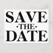 Zwarte en witte eenvoudige typografie Sparen de Da Briefkaart (Voorkant)