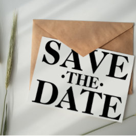 Zwarte en witte eenvoudige typografie Sparen de Da Briefkaart