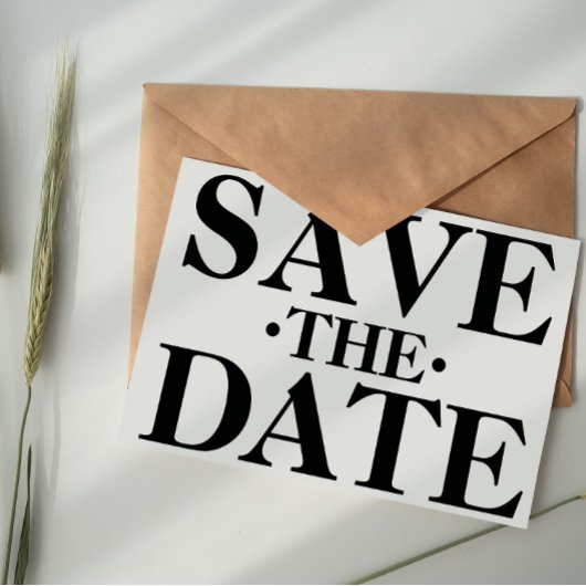 Zwarte en witte eenvoudige typografie Sparen de Da Briefkaart