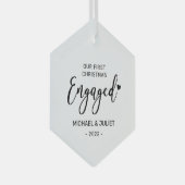 Zwarte en witte eerste kerstfeestjes glas ornament (Voorkant Rechts)