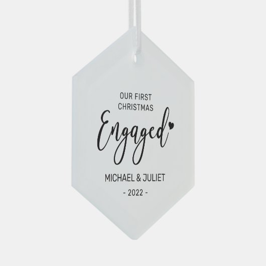 Zwarte en witte eerste kerstfeestjes glas ornament (Voorkant Rechts)