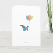 Zwarte en witte eerste verjaardag Dinosaur over de Bedankkaart (Achterkant)