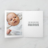 Zwarte en witte eerste verjaardag Dinosaur over de Bedankkaart (Binnen)