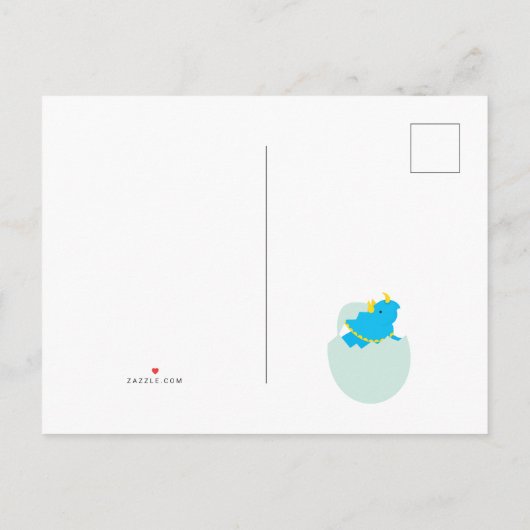 Zwarte en witte eerste verjaardag Dinosaur over de Uitnodiging Briefkaart (Achterkant)