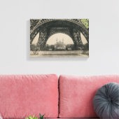 Zwarte en witte Eiffel Tower Base Canvas Afdruk (Insitu (Woonkamer))