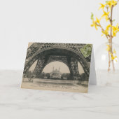 Zwarte en witte Eiffel Tower Base Kaart (Gele Bloem)