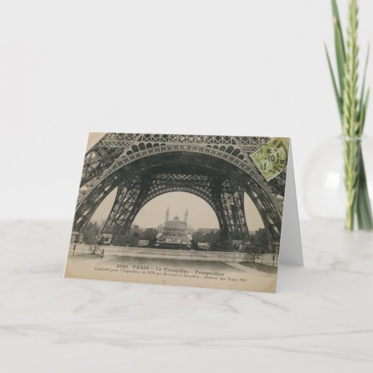 Zwarte en witte Eiffel Tower Base Kaart (Voorkant)
