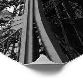 Zwarte en Witte Eiffeltoren Paris Romance City Poster (Hoek)