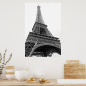 Zwarte en Witte Eiffeltoren Paris Romance City Poster (Keuken)