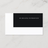 zwarte en witte elegant moderne minimale visitekaartje (Achterkant)